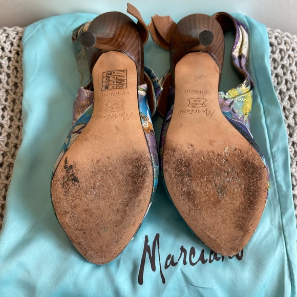 MARCIANO - Gorgeous Floral Colourful Sling Back Heels - Open Toe - Picture 11 of 13